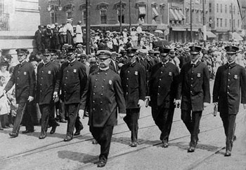 Chief Brennan leading his troops at a parade