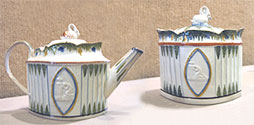 pearlware tea and sugar bowl set