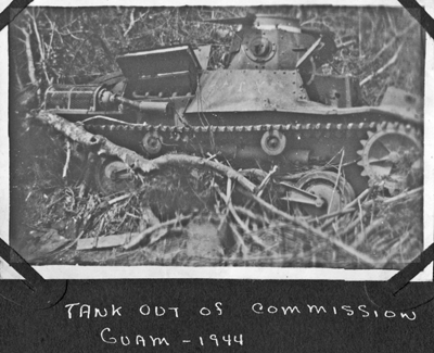 tank out of commission, Guam 1944