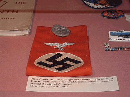 Nazi Armband, Tank Badge and Luftwaffe pin
