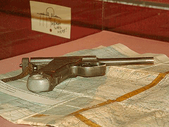 Japanese Nabu Pistol and Holder taken by Morton Johnson during combat on Okinawa