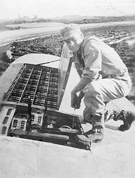 making repairs on the wing