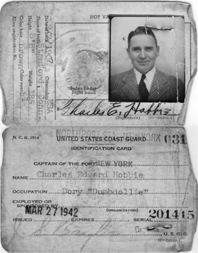 Charles Hobbie, U.S. Coastguard ID card Charles Hobbie, U.S. Coastguard ID card