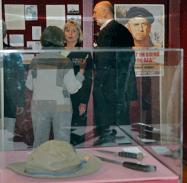 Marine hat, knife and machete used by Ed Domagala in the South Pacific