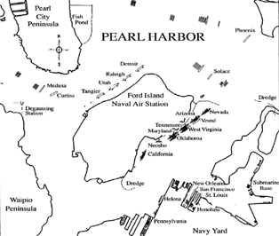 Map of Pearl Harbor attack, click for full-size image