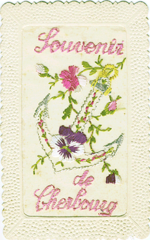 Embroidered souvenir postcard