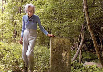 Peggy Bunnell walks through the old Biddle family cemetery Peggy Bunnell walks through the old Biddle family cemetery on East Middle Patent Road in Stamford