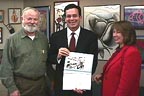 Phil Norgren, Mayor Malloy, Eva Weller