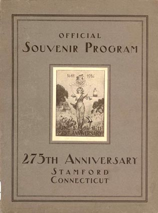 Book Cover, Official Souvenir Program, 275th Anniversary, Stamford, Connecticut, 1916