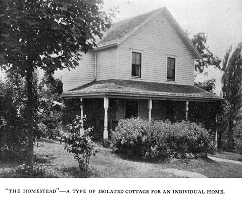 'The Homestead', a type of isolated cottage for an individual home