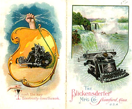 front and back of brochure for electric typerwriter - click here for next page