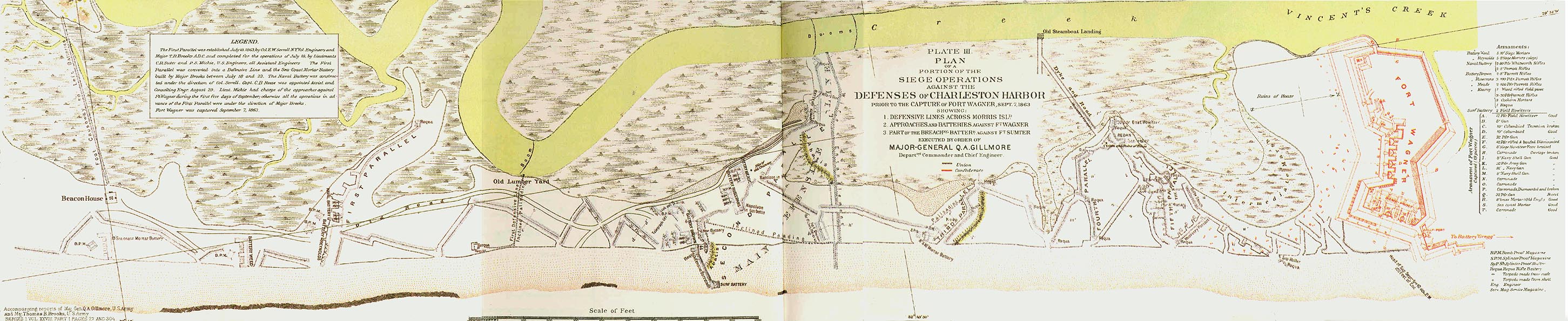 Defenses of Charleston Harbor prior to capture of Fort Wagner September 17, 1863 Defenses of Charleston Harbor prior to capture of Fort Wagner September 17, 1863