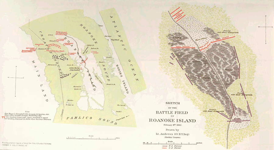 Battlefield of Roanoke Island, February 8th, 1862