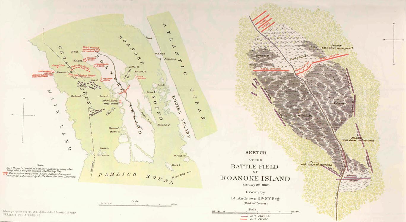 Battlefield of Roanoke Island, February 8nd, 1862 Battlefield of Roanoke Island, February 8nd, 1862