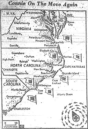 hurricane chart of 8/11/55