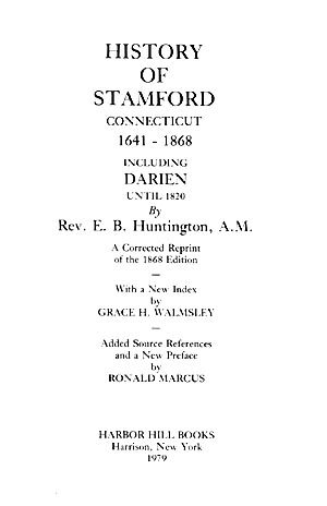 image of title page of the History of Stamford, 1641-1868, by E.B. Huntington