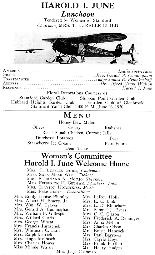 luncheon program and menu