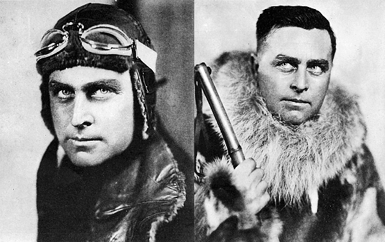 Two photos of Harold June in Antarctica