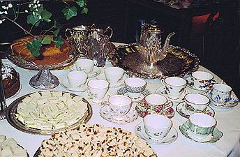 The tea table is waiting for the guests.