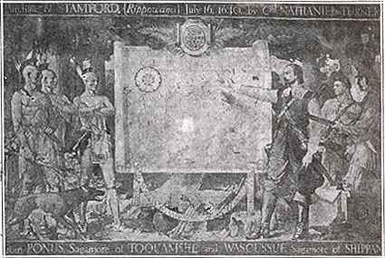 the mural depicting the purchase from the Indians the mural depicting the purchase from the Indians
