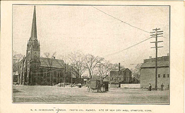 Postcard: the proposed site of the townhall