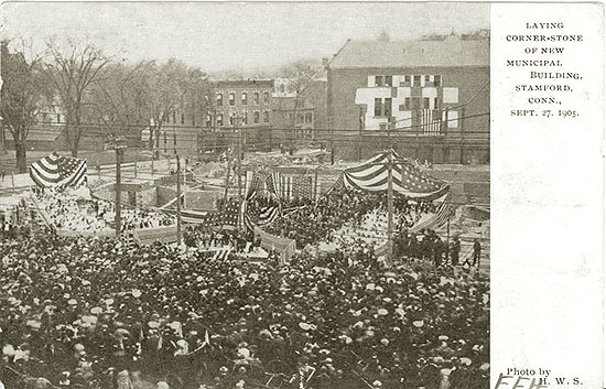 postcard of cornerstone laying