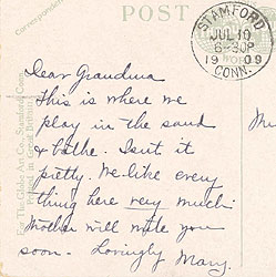 Inscription on above postcard.