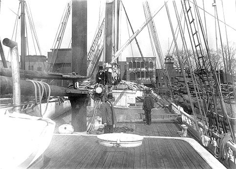 Aboard ship in port, circa 1892