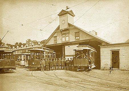 Liberty Place Car Barn in 1900