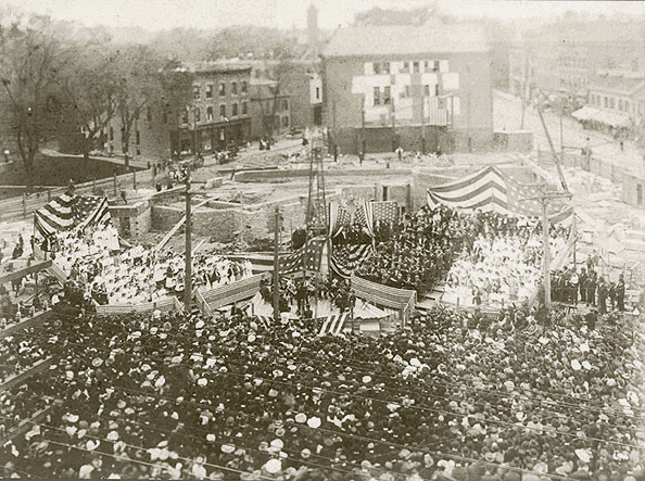 laying of the corner stone for the new townhall