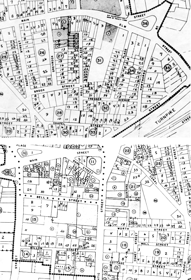 map sections covering the 'lost streets' area