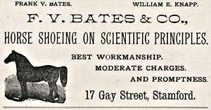 F.V. Bates ad, 1892 directory
