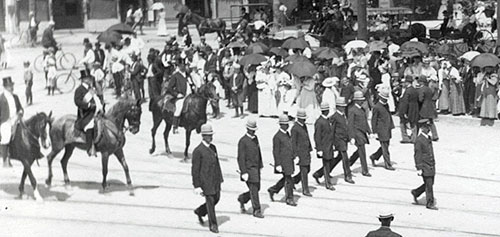 Chief George Bowman leading the police