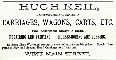 1892 city directory ad, Hugh Neill