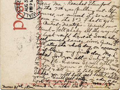 message on the postcard
