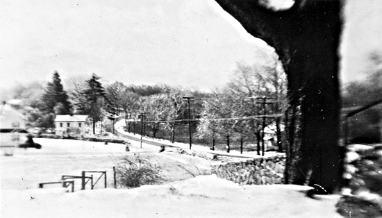 Looking down High Ridge Road from Elbert Jone's house - the first house is Cortland Jones'