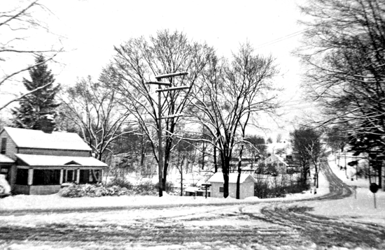 Rollo Waters' house, across from the store on High Ridge Road. The turn-off in front is Trinity Pass