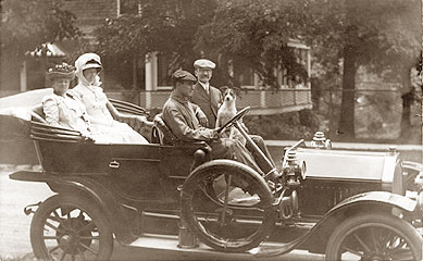 J.C. Reynolds family in their motor car