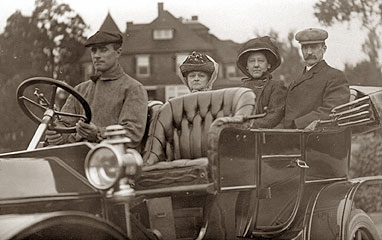 J.C. Reynolds family in their motor car