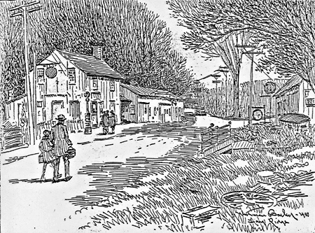 Artist's view at Blacksmith Hill, Long Ridge, Whitman Bailey sketch