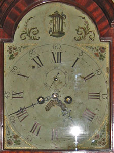 Mahogany Tall Case Clock, detail