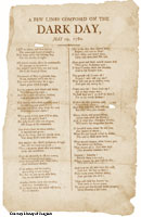 Dark Day poem from 1780, click here for larger image
