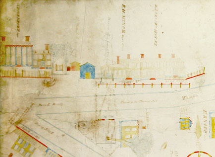detail of an 1823 map of Stamford, click here for full map