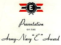 Army navy 'E' Awards, click for more