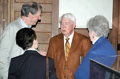 Mort Walker talking with guests