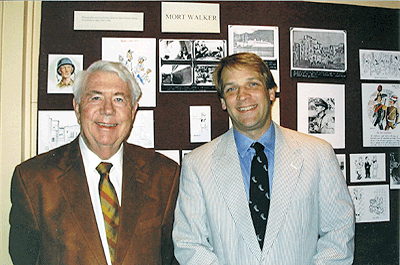 Mort Walker and Executive Director Tom Zoubek at exhibit opening, click for more photos