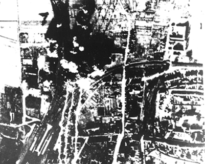 bombing site, after