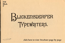 Blickensderfer typewriter brochure