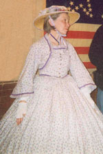 Jennifer Peters as reenactor during the opening of the civil war exhibit