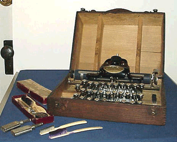 Blickensderfer portable typewriter with case and tools